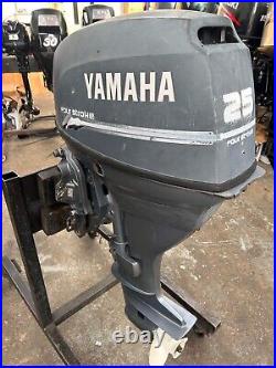 25HP YAMAHA F25 ELECTRIC START POWER TRIM LONG Shaft 4-Stroke Outboard Serviced