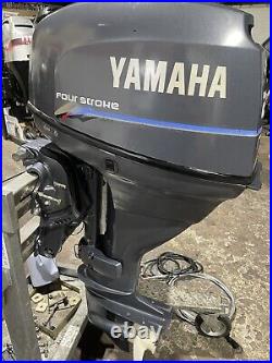25HP YAMAHA F25 POWER TRIM LONG Shaft Electric Start Outboard & Remotes Serviced