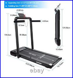 2 in 1 Foldable Treadmill 2.25HP Under Desk Running Walking Jogging LED Digital