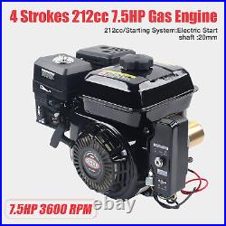 4-Stroke 7.5HP Electric Start Go Kart Log Splitter Gas Engine Motor Power 212CC