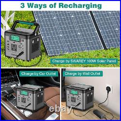 518Wh Portable Power Station Solar Generator Supply With 100W Foldable Solar Panel