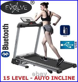 Auto Incline Automatic Electric Treadmill Exercise Machine Smartphone AppConnect