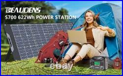 BEAUDENS Portable Power Station 600W(1200W) 622Wh Solar Power Generator Supply