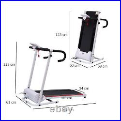 HOMCOM 1-10Km/h Folding Treadmill Home Running Fitness Machine with Safety Stopper