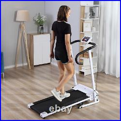 HOMCOM 1-10Km/h Folding Treadmill Home Running Fitness Machine with Safety Stopper