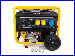 JCB G8000PE 7.9kw / 9.8kVa 15hp 457cc Engine Petrol Site Generator 115V / 230V