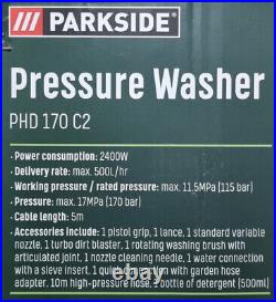 Parkside 2400W High Power Pressure Washer Jet Wash Car Patio Cleaner + Acces