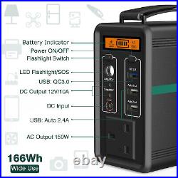 Portable 166Wh Power Station Solar Generator Power Generator Battery Charger UK