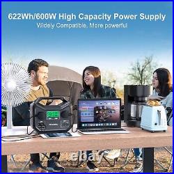 Portable 622Wh/500W Solar Power Station Generator With 200W Foldable Solar Panel