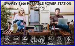 SWAREY Portable Power Station S500 518Wh 500W Power Generator Backup Emergency