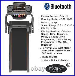 Treadmill Running Adjustable Incline Electric Bluetooth Folding Machine Evolve