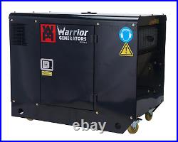 Warrior 12.5 kVa Diesel Generator 3 Phase 296cc Engine, 11,000 Max Watts, Quiet